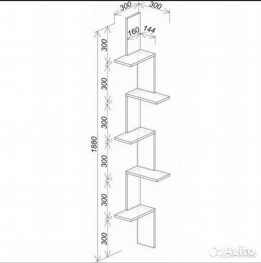 Полка настенная (угловая)