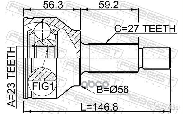 ШРУС наружный 23X56X27 ford mondeo 00- 2110GE F