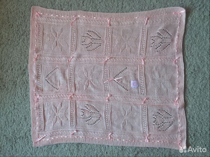 Вязаный плед ручной работы (новый)