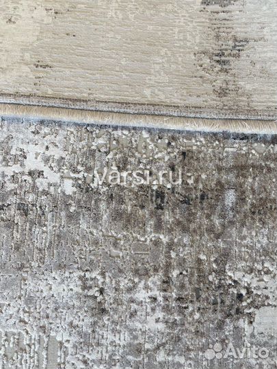 Ковер бежевый современный 0.8х1.5 эвкалипт шелк