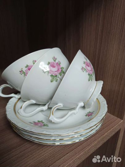 Чайные пары ГДР Kahla, 6 персон