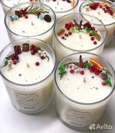 Аромасвечи и аромасаше с новогодним декором