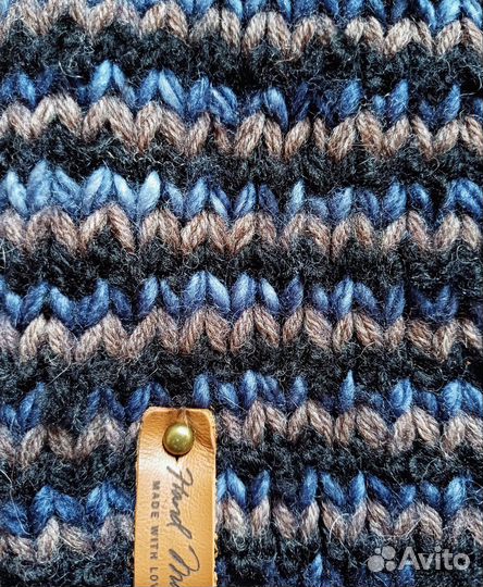 Шапка зимняя унисекс ручной работы