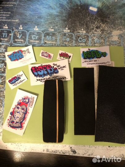 Фингерборд 34мм,риптей+гриптейп+стикеры