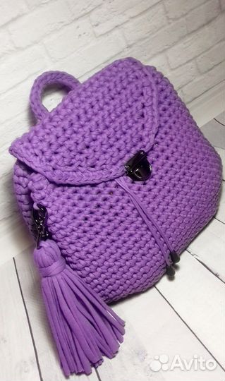 Вязаные рюкзаки и сумки из трикотажной пряжи