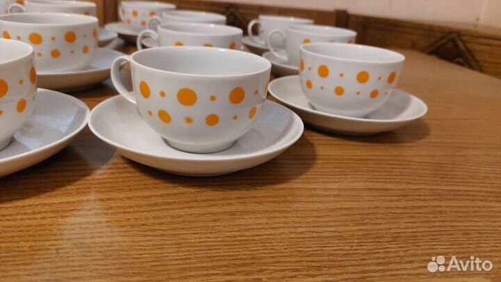 Набор чайных пар (16шт), фарфор Дулёво