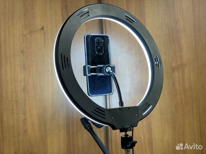 Лампа кольцевая 33см +тренога 2м + штанга для мик