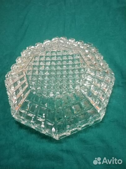 Фруктовница большая хрустальная СССР