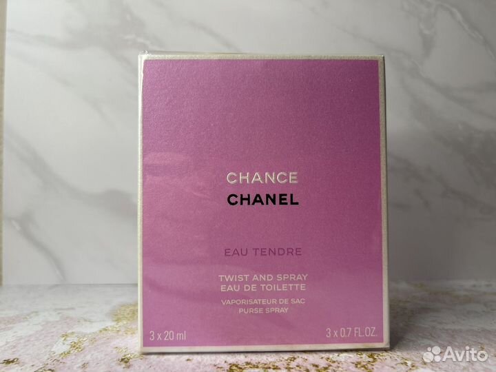 Chanel chance eau tendre 3 по 20 ml + кофр