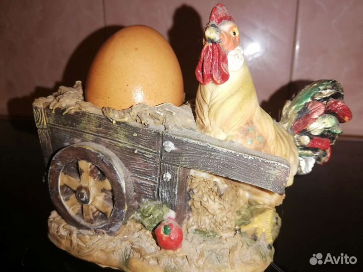 Петух, курица, подставка для яйца и емкость 4 шт