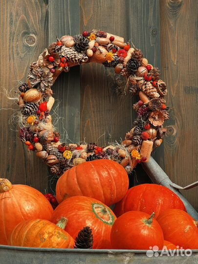Осенний венок на дверь