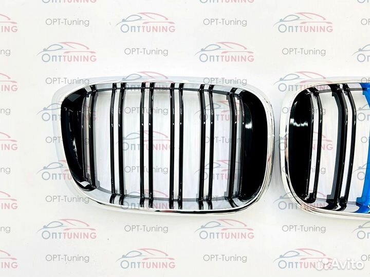 Решетка BMW X3/Х4 G01/G02 в стиле М триколор хром