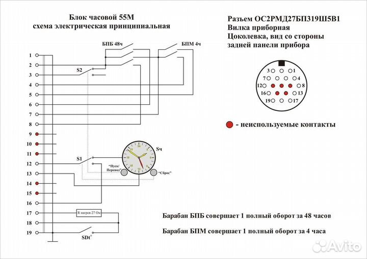 Часы авиационные Блок 55М