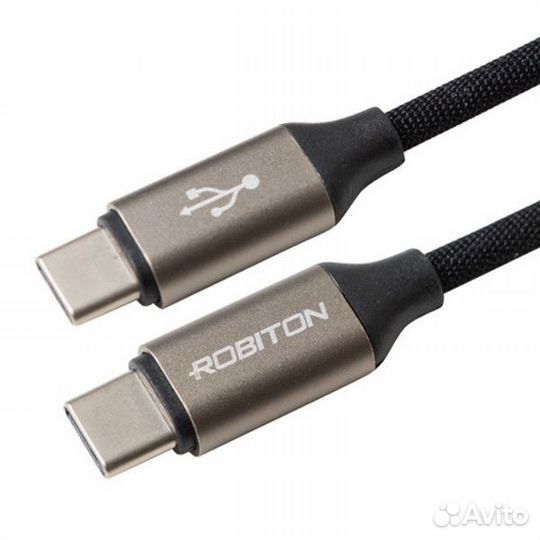 Кабель Robiton P22 USB Type-C - USB Type-C 1м черн