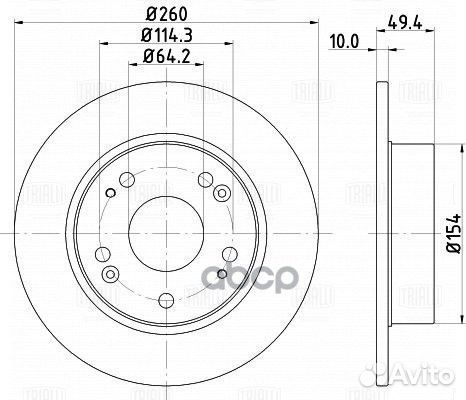 Диск торм. для а/м Honda Accord (02) зад. d26