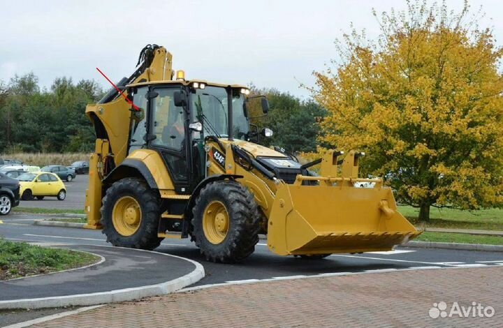 Стекло за дверью правое погрузчика Caterpillar 434
