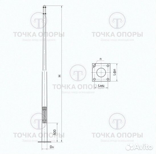 Опора освещения нфк-8,0-02-ц оптом, в наличии