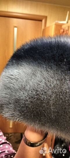 Шапка женская голубая норка