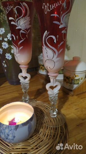 Фужеры свадебные и декор