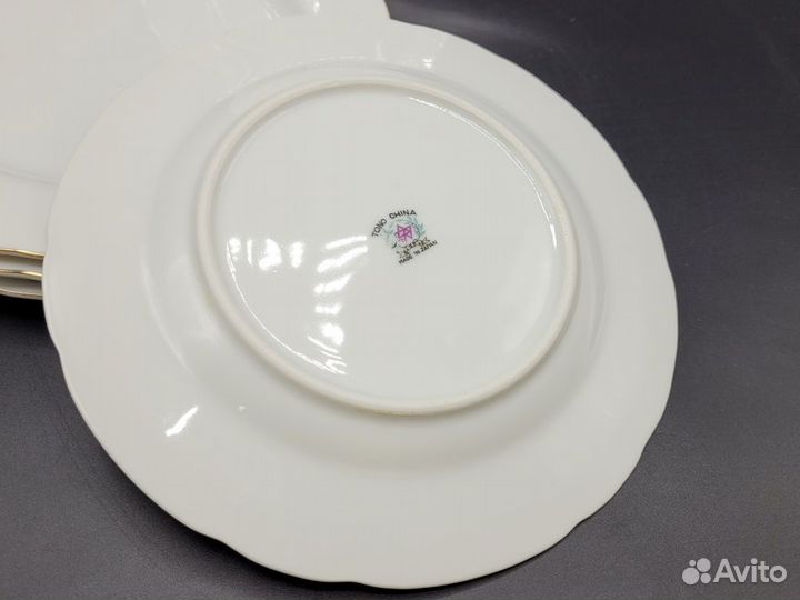 Тарелка плоская 20,5 см фарфор Шишки Tono / Япония