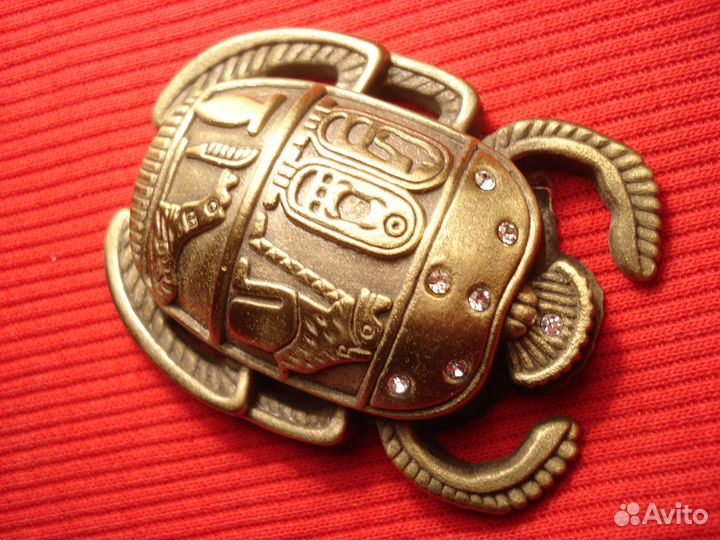 Золотой Жук Скарабей Латунь Талисман Символ Солнца