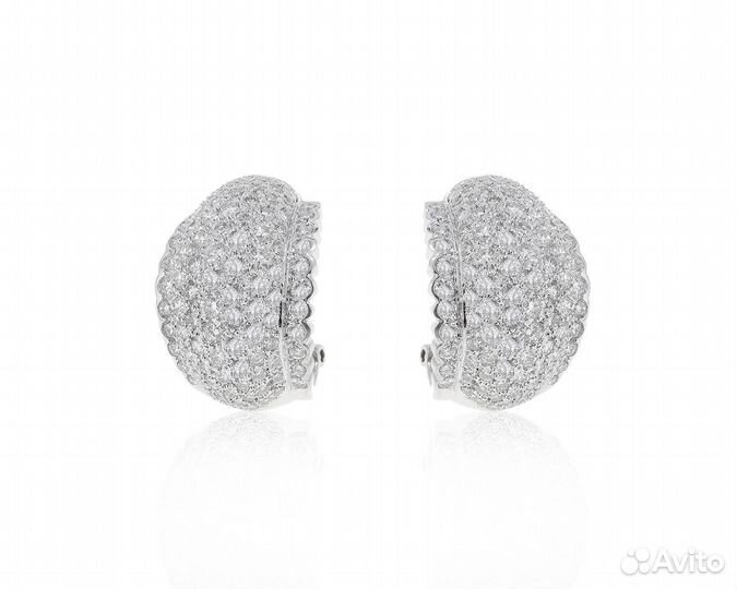 Золотые серьги с бриллиантами 5.93ct