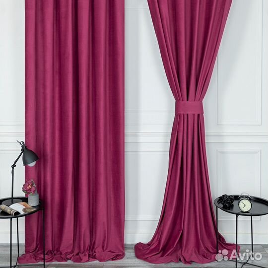 Портьеры бархат Беллиссимо Винный шторы