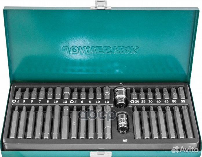 Набор бит HEX torxspline 30-75 мм 40пр jonnesway
