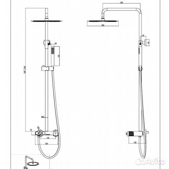 Душевая стойка Boheme Stick Spirale 128-NB.4