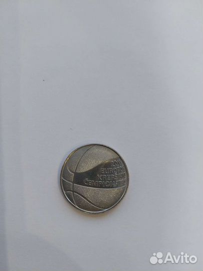 Монета Литвы 1 лит 2011 год. Чемпионат Европы