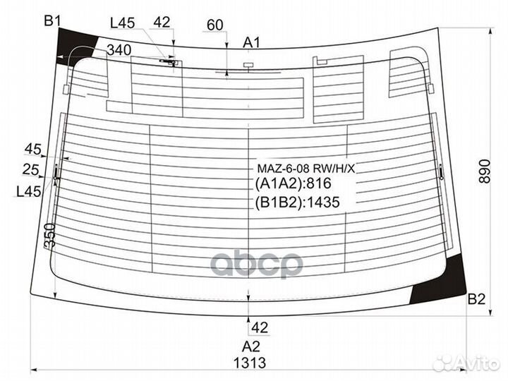 Стекло заднее с обогревом mazda 6/atenza 4D SED