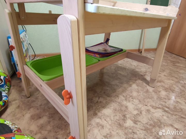Растущий стол, парта IKEA Flisat (икея) с ящиками