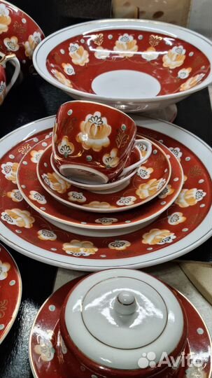 Чайный сервиз Хлопок терракотовый Вербилки