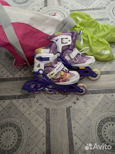 Роликовые коньки детские с защитой,шлемом и сумкой