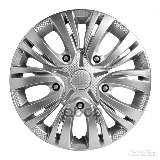 Колпаки колесные 13 Лион серебристый карбон компл