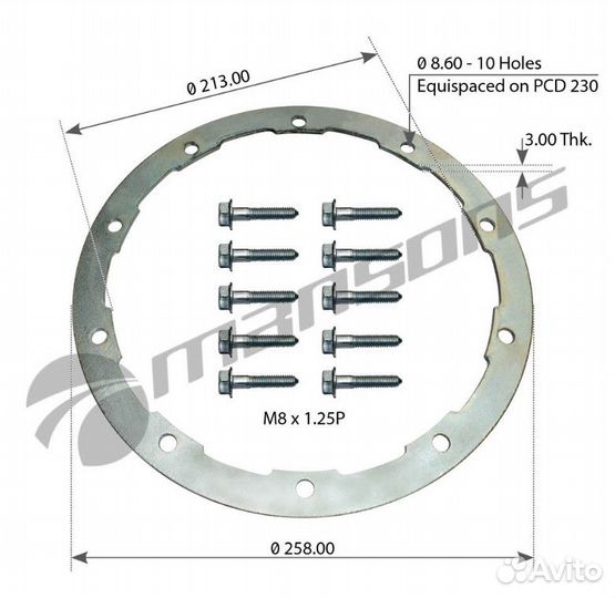 Монтажный (установочный) комплект тормозного диска