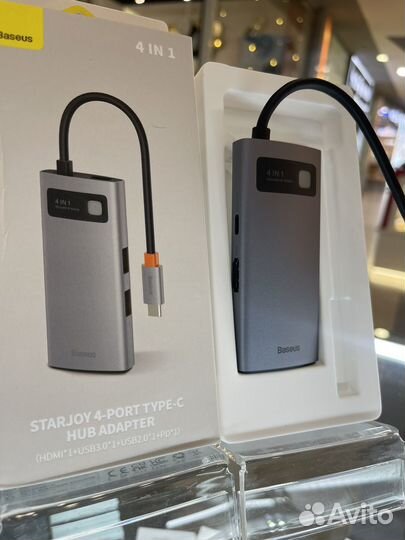 Hub Type-C на hdmi baseus cahub-cyog серый