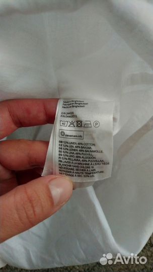 Льняная рубашка h&m 44-46 новая