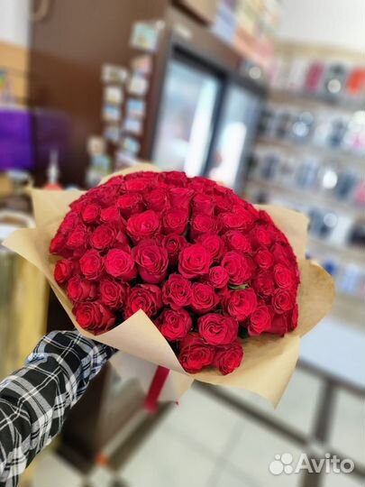 101 роза, 51 роза, букет цветы доставка