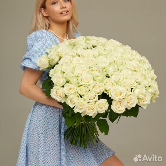 Букет 101 белая роза