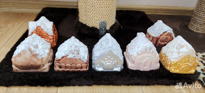 Новогодние пряничные домики из гипса