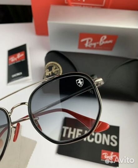Солнцезащитные очки ray ban ferrari пепельные