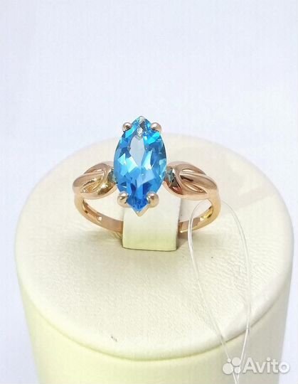 Золотое кольцо из красного золота 585 пробы, встав