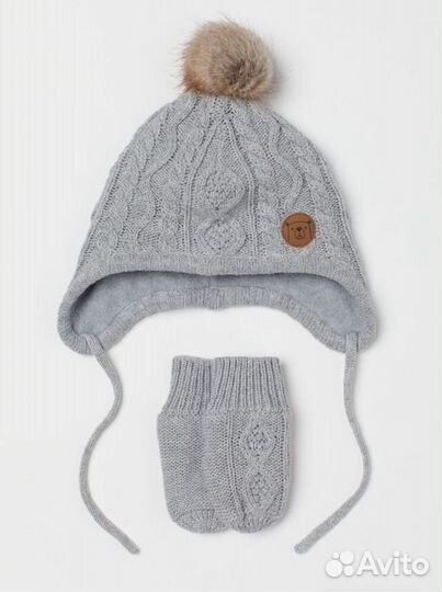 Новая шапка с варежками H&M