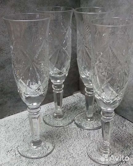 Бокалы рюмки стекло хрусталь СССР Чешское стекло