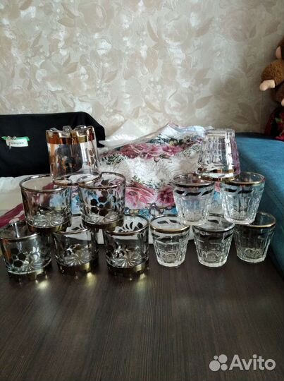 Набор рюмок СССР хрусталь/стекло