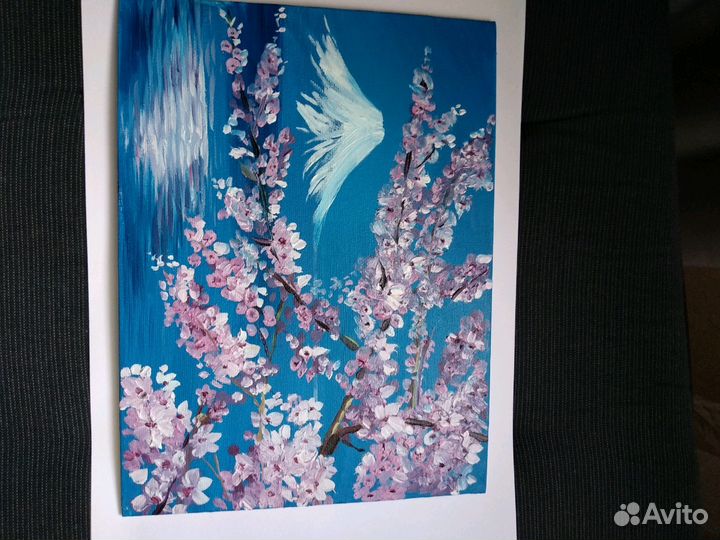 Картина масло сакура