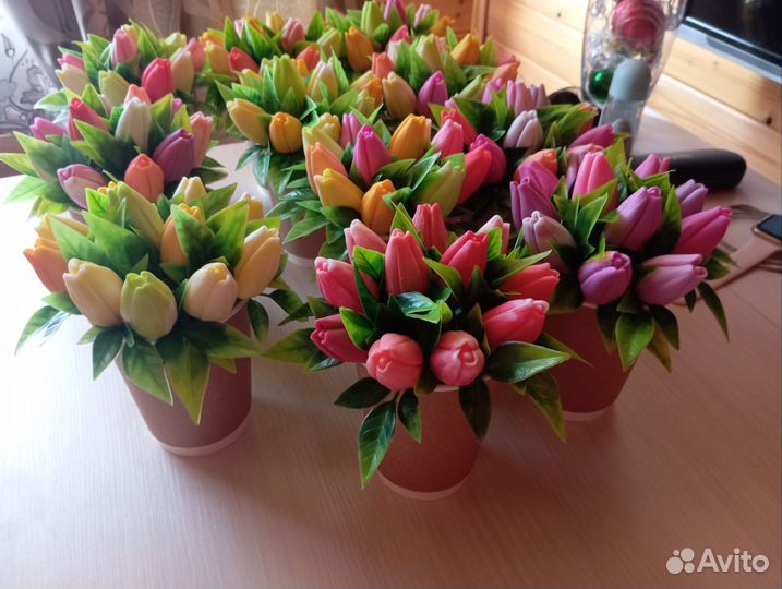 Букет из мыла тюльпаны