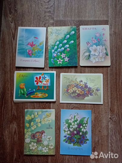 Открытки 8 марта СССР и современные