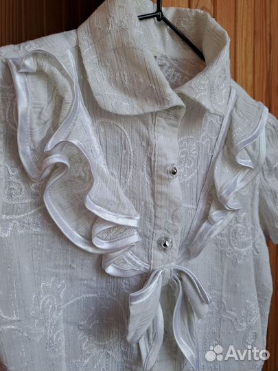 Блузка школьная на девочку 7-8 лет, 122-128р